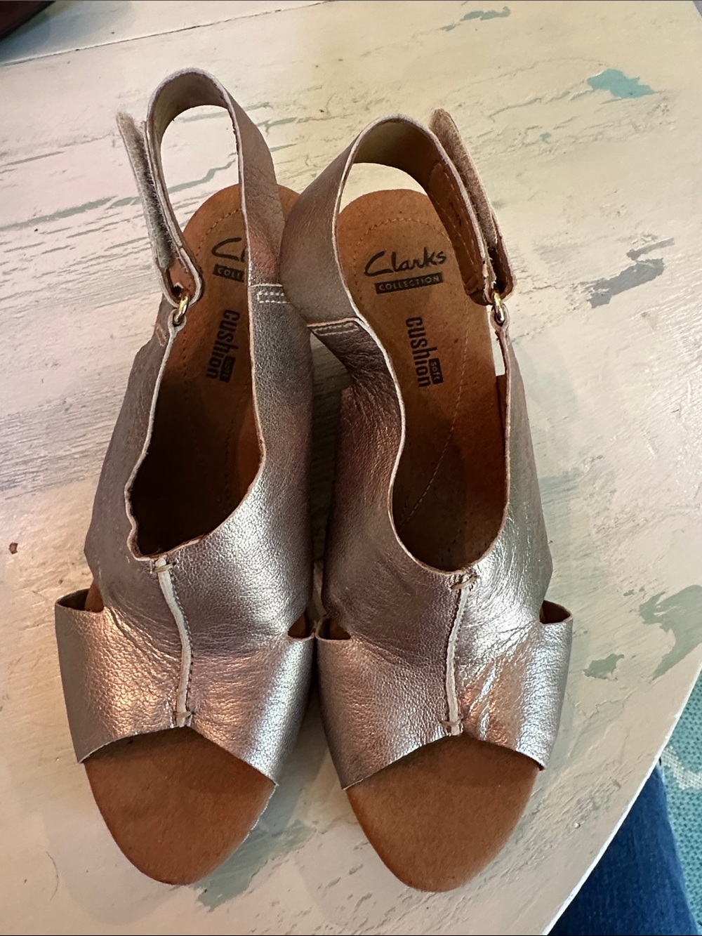 Clarks Women's Metallic Open-Toe Slingback Sandals